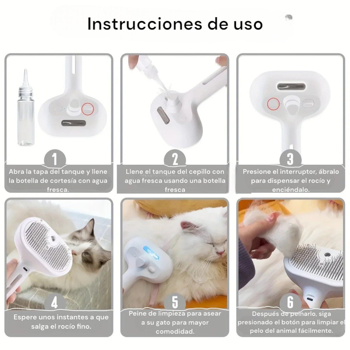 Peine Mágico – Suavidad y Autolimpieza en un Click para mascotas - Wufiro