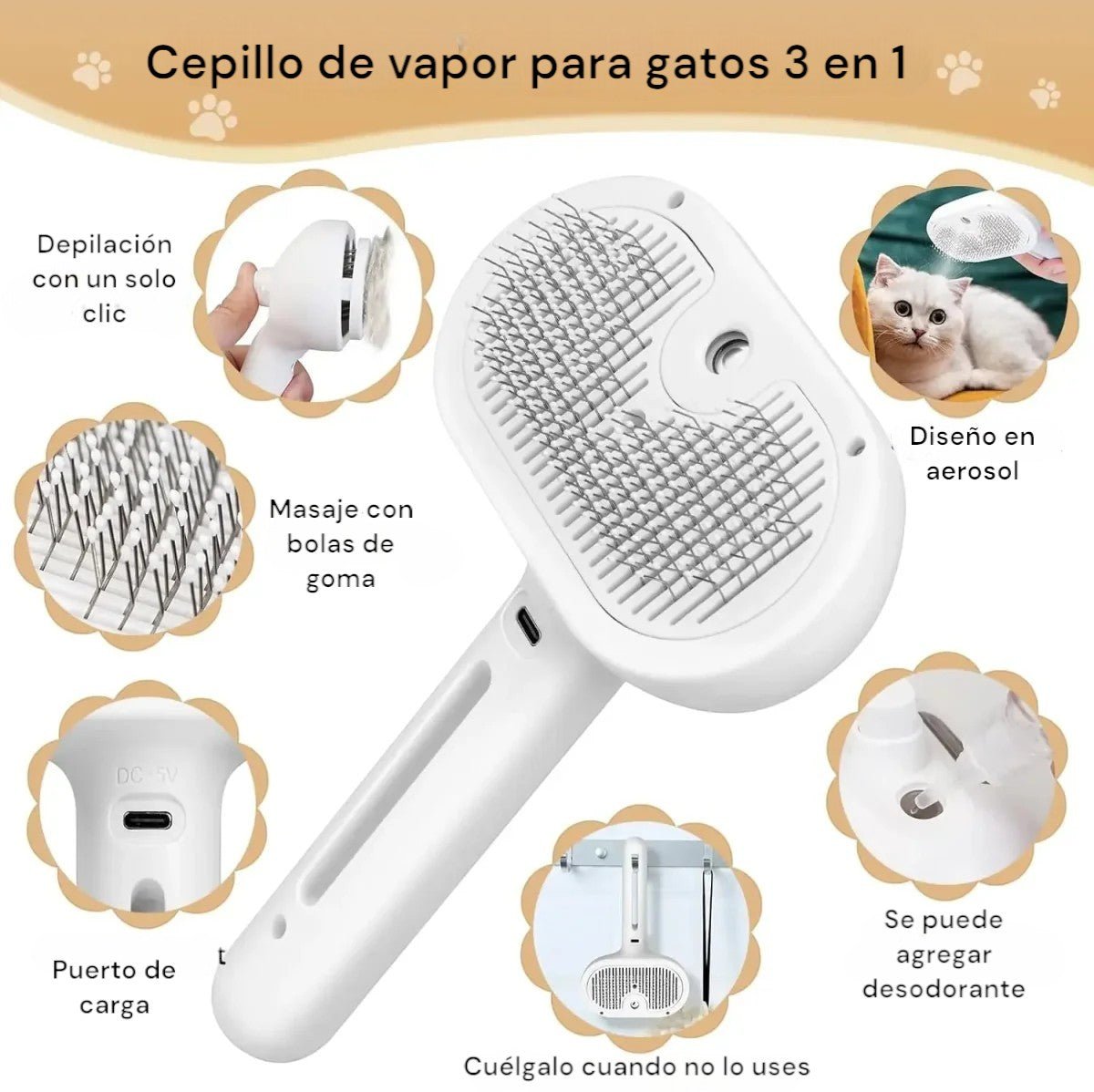 Peine Mágico – Suavidad y Autolimpieza en un Click para mascotas - Wufiro