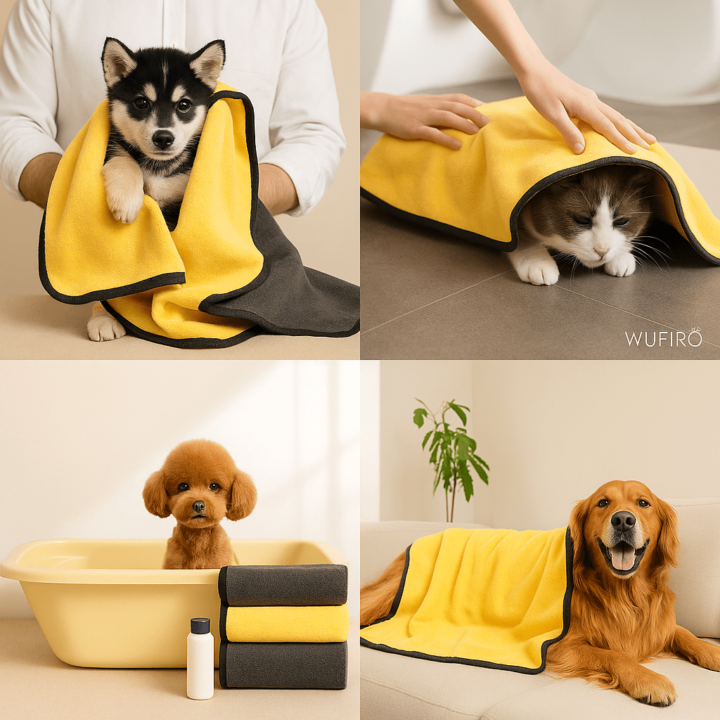 Toalla Suave de Secado Rápido – Mimos Post Baño para mascotas - Wufiro