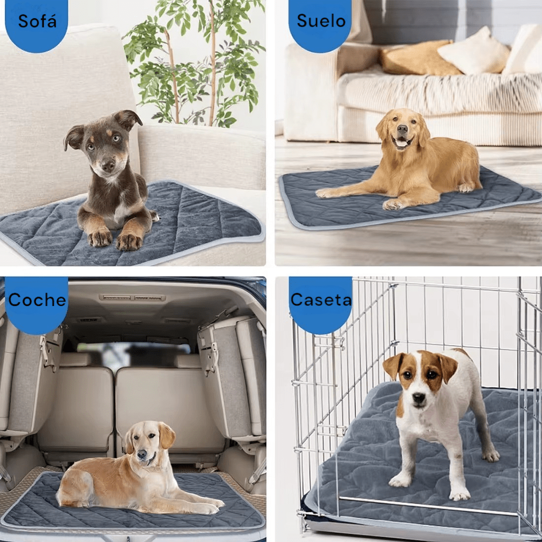 Alfombra Autocalentable para Mascotas - Antideslizante, Lavable y Suave para mascotas - Wufiro