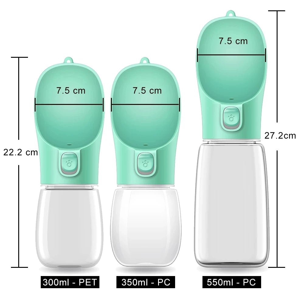 Botella de Agua Portátil para Perros - 300ml, 350ml y 550ml | Varios Colores para mascotas - Wufiro