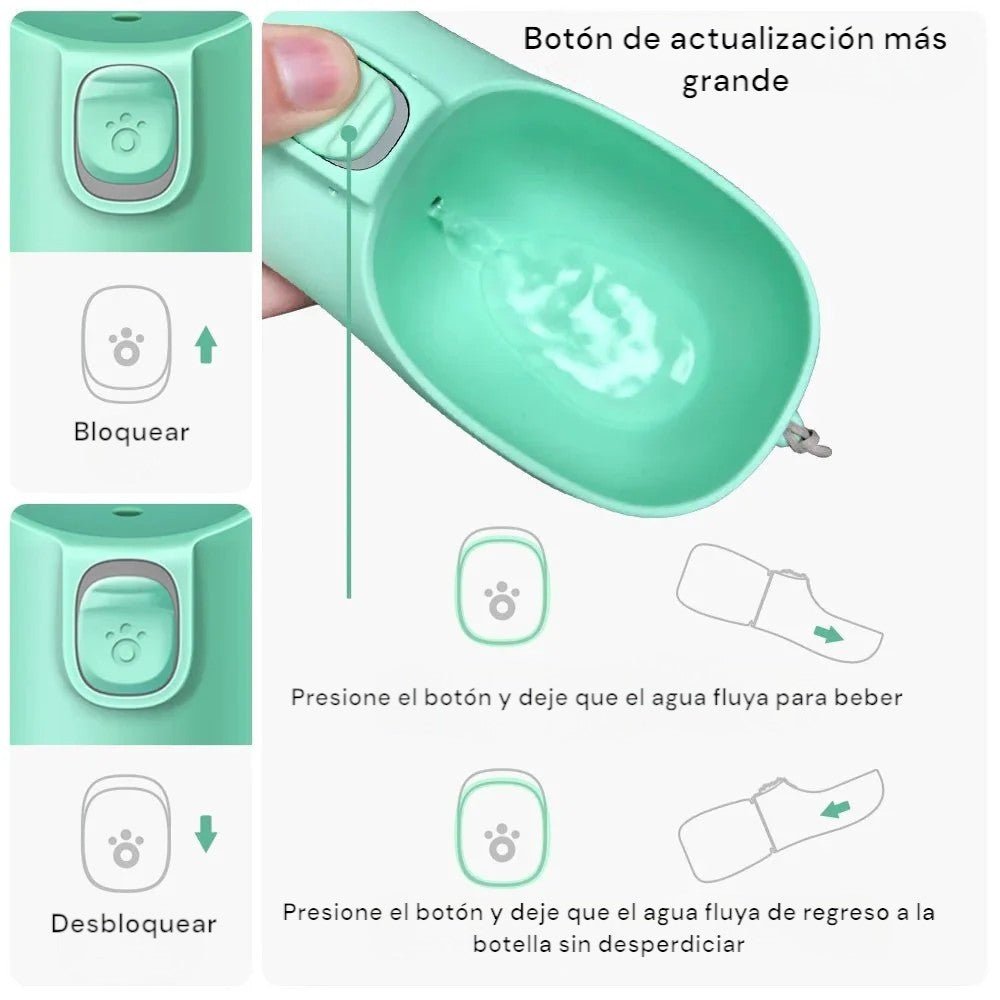 Botella de Paseo – Agua Siempre a Mano para mascotas - Wufiro