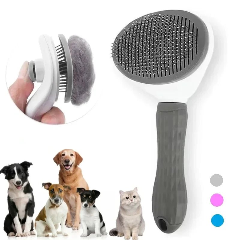 Cepillo Quitapelos para Perros y Gatos - Mango Ergonómico y Autolimpieza para mascotas - Wufiro