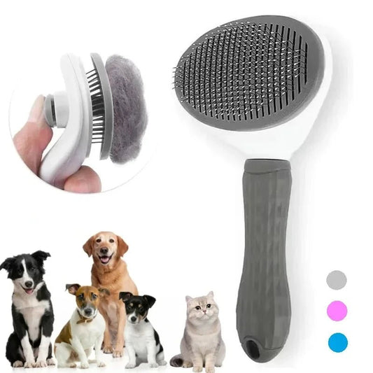 Cepillo Quitapelos para Perros y Gatos - Mango Ergonómico y Autolimpieza para mascotas - Wufiro