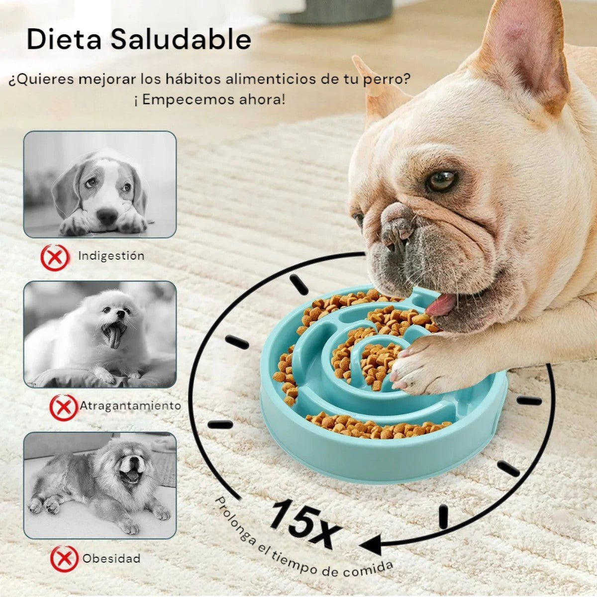 Cuenco Laberinto – Come Despacio, Vive Mejor para mascotas - Wufiro