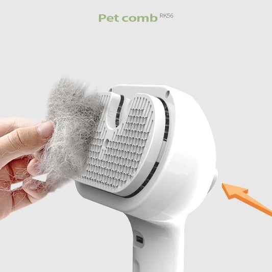 Peine de Aseo Mejorado para Perros y Gatos – Función de Vapor y Autolimpieza para mascotas - Wufiro